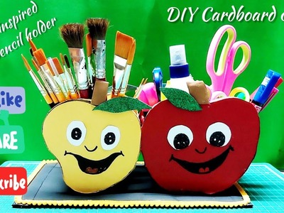 DIY Fruit Stationary Holder || Cardboard craft Idea????|| #craft #diy #organizer #reuse #creativeideas