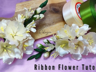 DIY.how to make satin ribbon flower easy