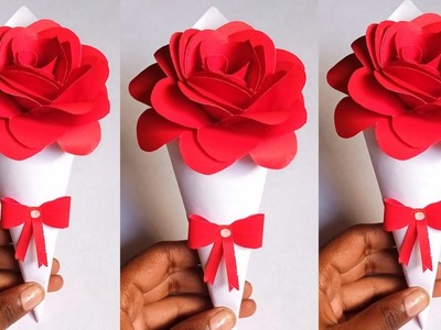 DIY Paper Flower Bouquet craft ????❤️ | bouquet craft | Gift ideas| #papercraft #bouquettutorial #diy