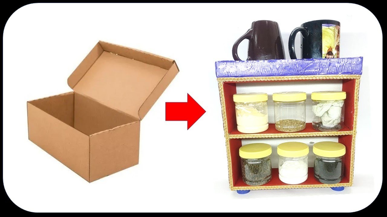 DIY storage rack for kitchen ! DIY Organizer For Kitchen ! Simple DIY Organizers from Boxes