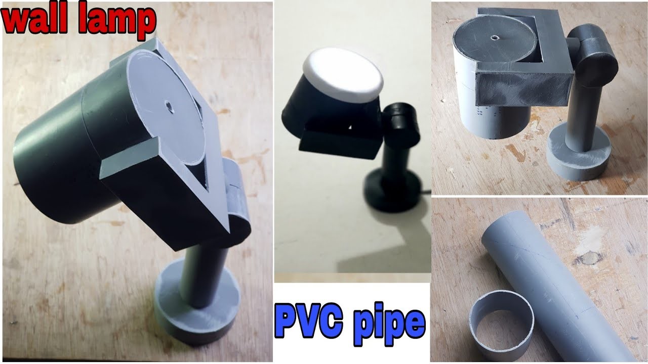 Diy wall lamp from pvc pipe