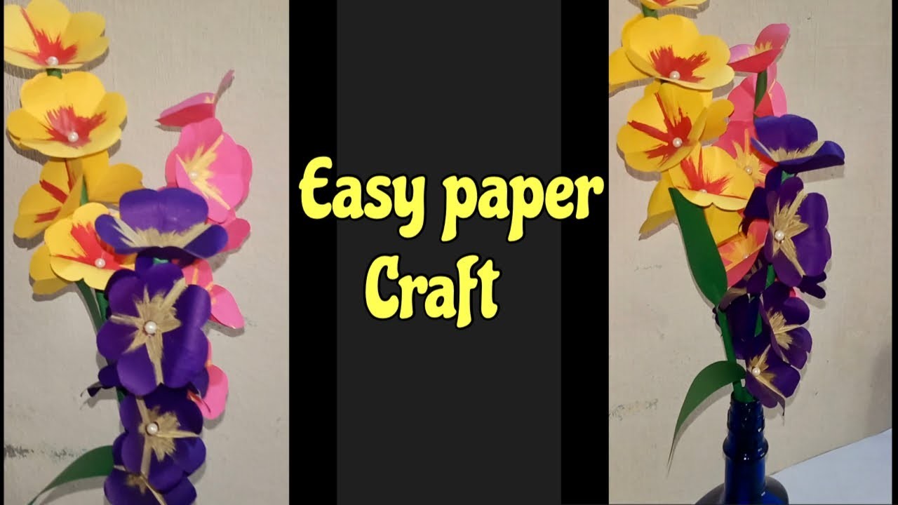 Easy paper flowers.Paper craft.Diy flowers home decor.How to make realistic.Diy flower craft