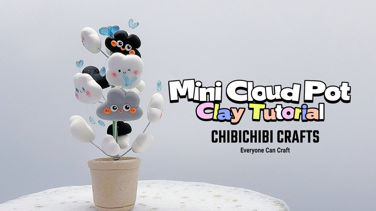 【Everyone Can Craft #61 】Clay Tutorial |  Mini Cloud Pot