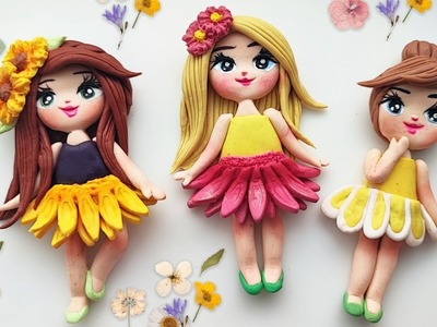Floral Dolls Tutorial using Cold Porcelain Clay | Air Dry Clay | Clay Craft Ideas