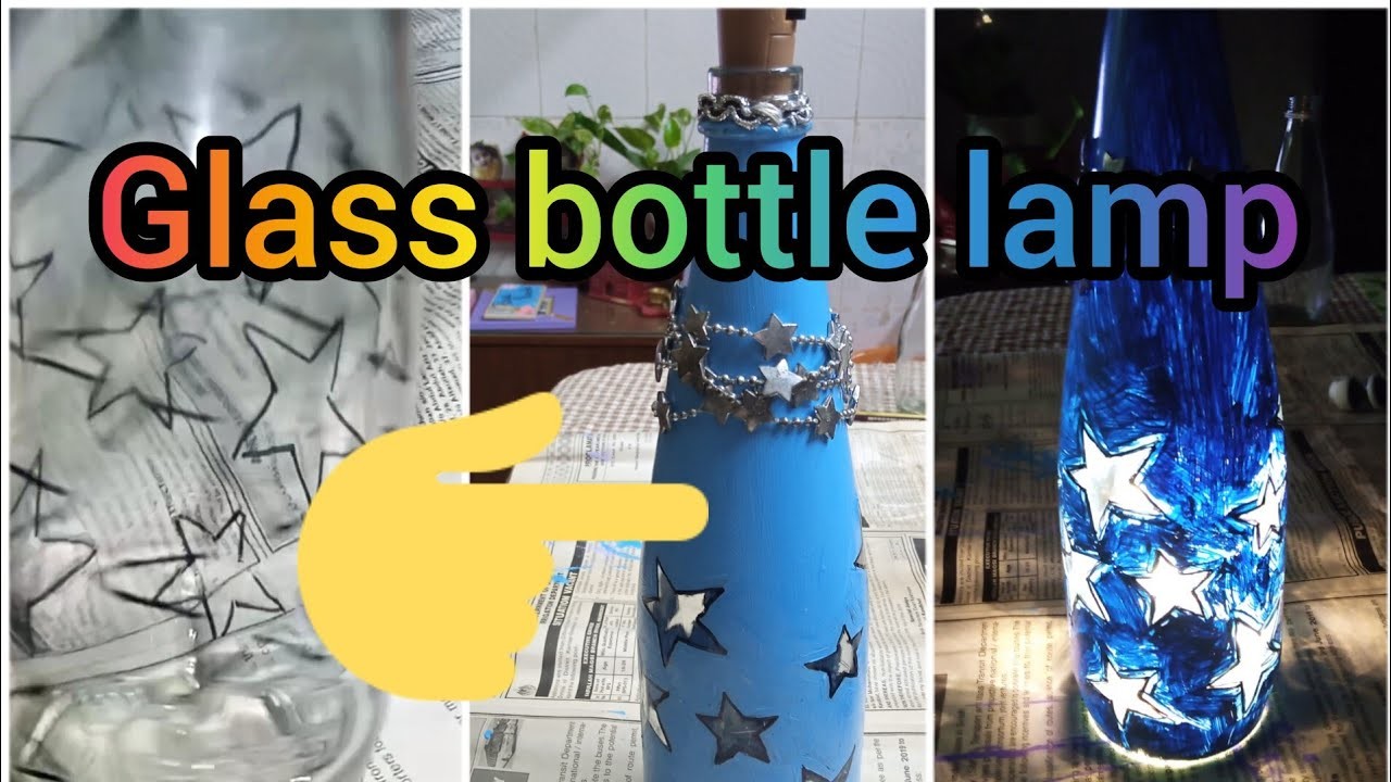 Glass bottle lamp.bottle lamp.bottle craft.how to make.tutorial.best out of waste.sindhi Hindi Urdu