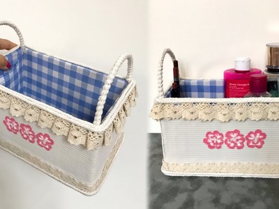 Great Craft Idea with Cardboard and Fabric | DIY Storage Organizer