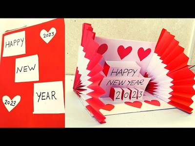 ???????? Happy New Year 2023 Card Making ????. Handmade Gift Card. DIY New Year Pop Up Greeting Card ????????