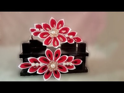 How To Make A Beautiful Paper Flower Headband and Clip. Easy Paper Craft Tutorial