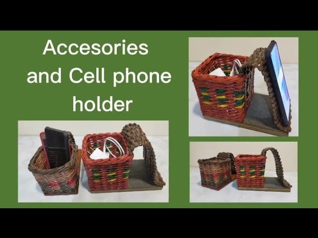 How to make Accesories Pen and cellphone holder. Craft paper tube idea.diy.