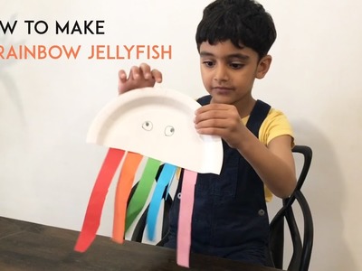 How To Make Cute Rainbow Paper Plate Jellyfish Easy Simple Real Time Paper Craft for Kids #kidscraft