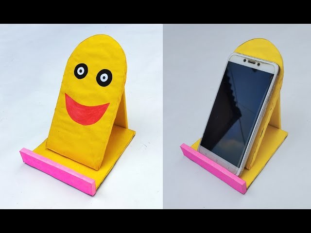 How to make mobile stand with cardboard | Cardboard mobile holder | DIY mobile stand