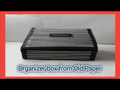 How to make Organizer from Cardboad and paper | DIY Cardboard Organizer | Homemade cardboard box