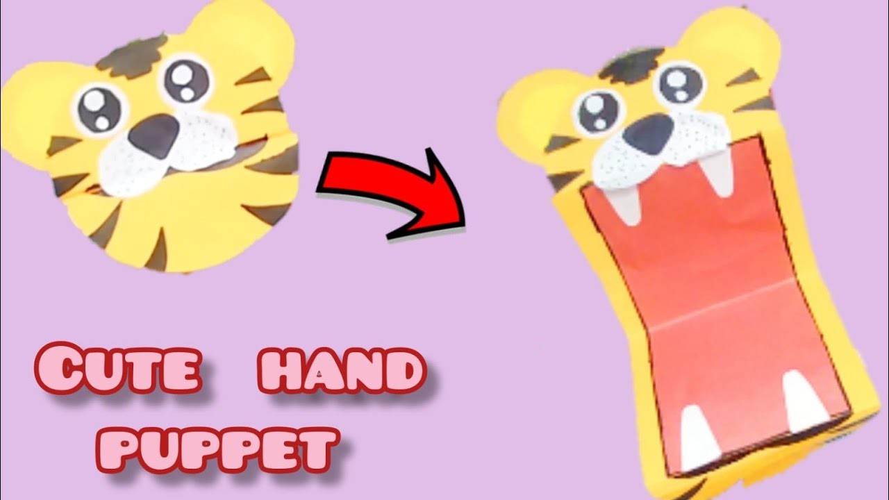 How to Make Tiger Paper Hand Puppet|DIY Hand Puppet Ideas|Paper Craft for School #papercraft #draw