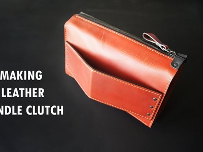 Making leather clutch with handle  video tutorial + pattern PDF  leather craft DIY