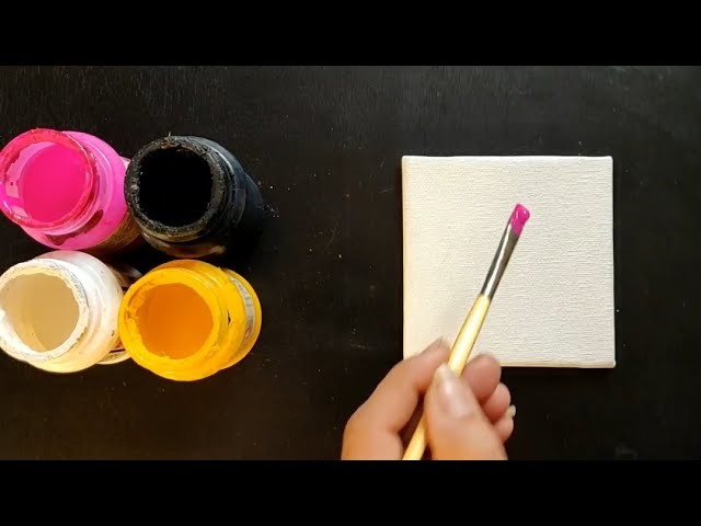 Mini Canvas Painting ideas for Beginners. Drawing Tutorial Step by Step