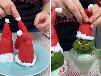Peppermint Grinch Sundae! This dessert is sure to steal Christmas ????????
