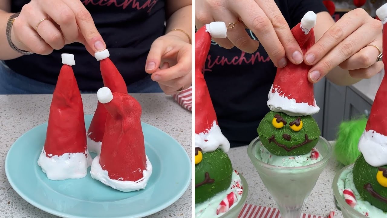 Peppermint Grinch Sundae! This dessert is sure to steal Christmas ????????