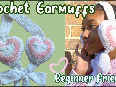 Crochet Heart Earmuffs I Beginner friendly
