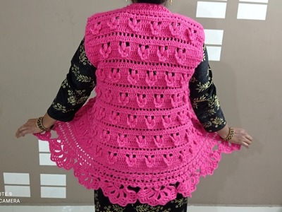 Crochet Ladies Half Cardigan.Jacket part 4- By Tanveer
