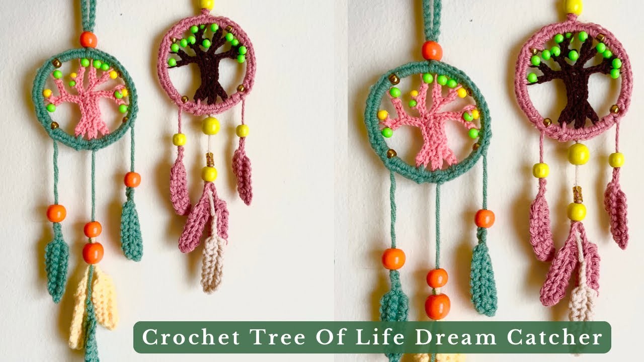 Crochet Tree Of Life Dream Catcher Tutorial | Crochet Tree of Life Wall Hanging