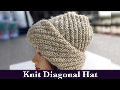 Diagonal Knit Hat (Beanie)