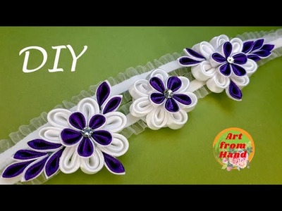 ????DIY❗Amazing Ribbon Floral Headband❗Ribbon Tutorial