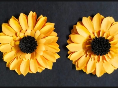 DIY Easy Sunflower Origami paper craft | Beautiful paper flower || Crafty girl studio