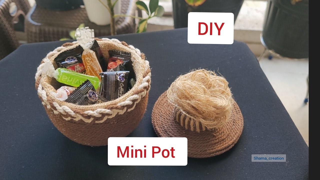 DIY Mini pot from best out of waste (macrame, plastic container , macrame work)