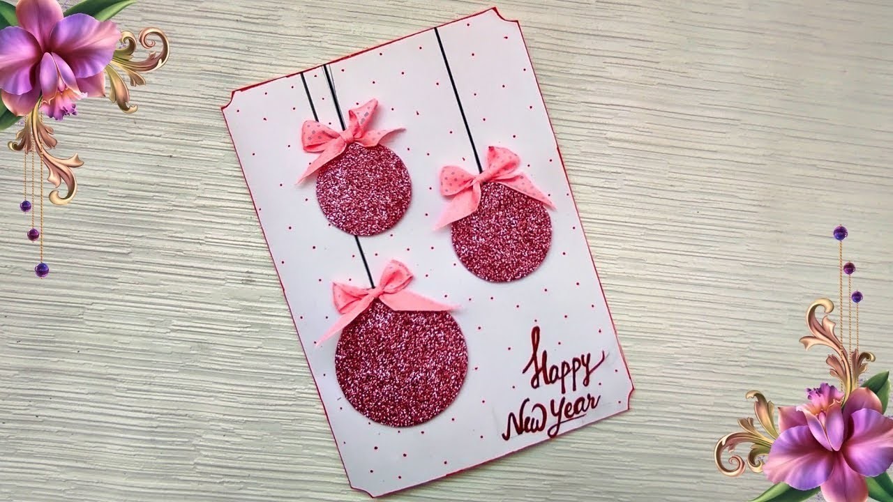 Happy new year card 2023 | how to make new year greeting card | new year card making handmade easy