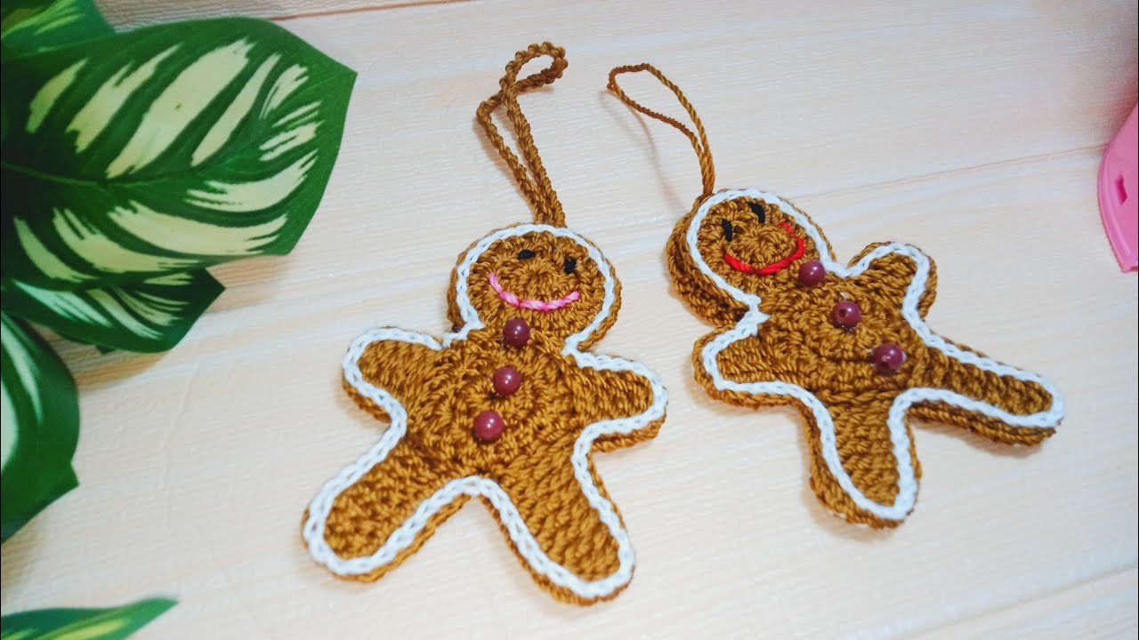How to crochet gingerbread man keychain and envelope | crochet ornament
