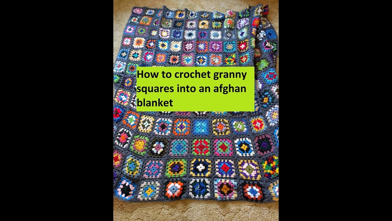 How to crochet granny squares into an afghan blanket@kellysamigurumi