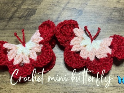 How to crochet mini butterfly | crochet butterfly | beginner friendly #lovecrochet #crochettutorial