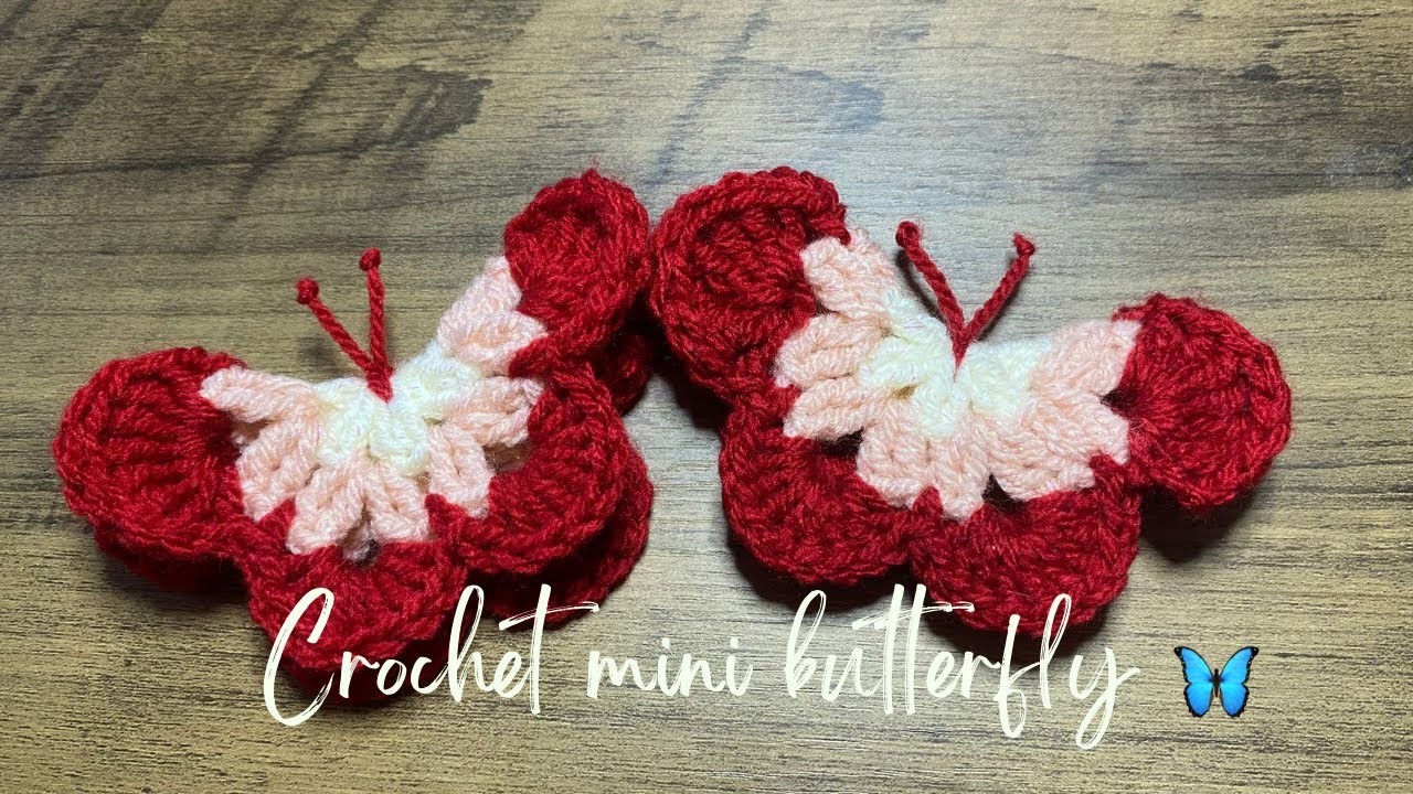 How to crochet mini butterfly | crochet butterfly | beginner friendly #lovecrochet #crochettutorial