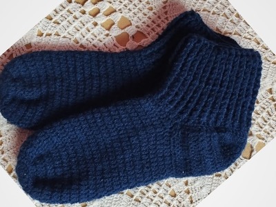 How to crochet woollen socks (Adult size)