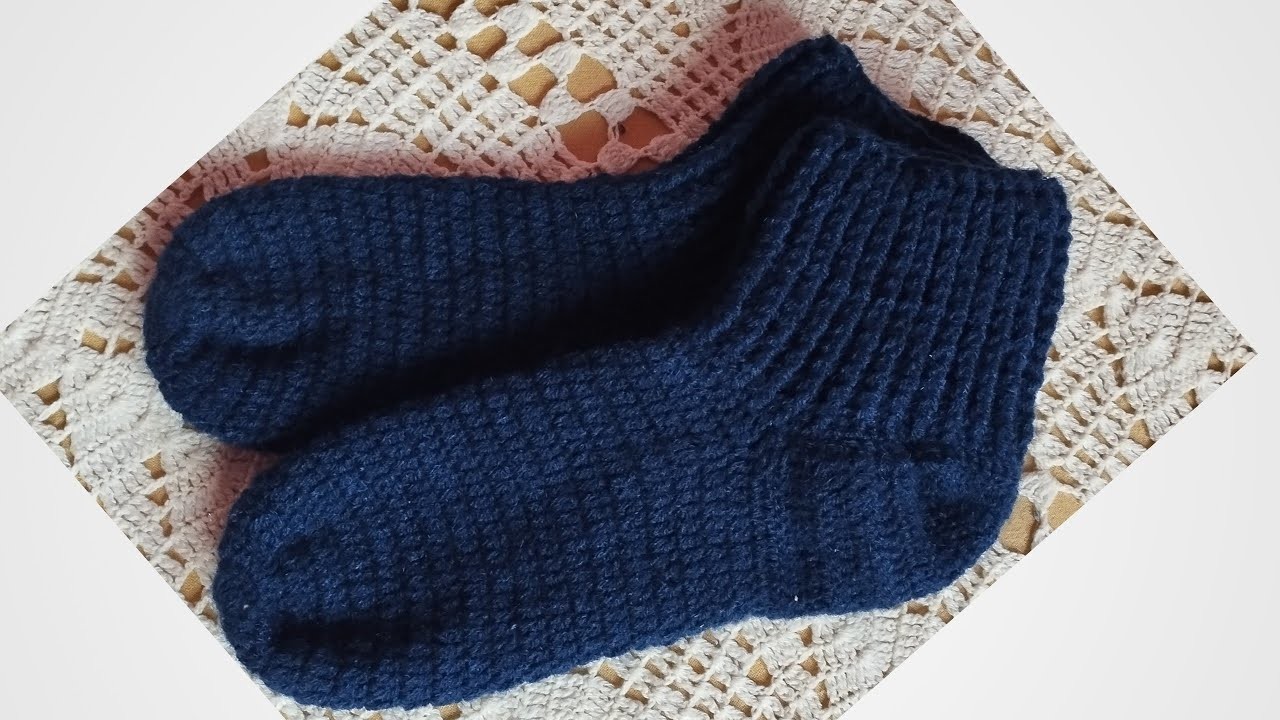 How to crochet woollen socks (Adult size)