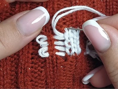 How to Perfect Holes Repair in knit Sweater at Home Beginner's Tutorial - Easy trick