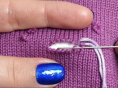 How to Perfectly Repair a Broken Thread and Hide the Excess Thread Ends in a Sweater