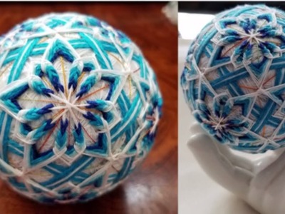 Japanese Temari Ball | DIY Snowflake Embroidery | Decorative Thread Tutorial 手鞠球教程