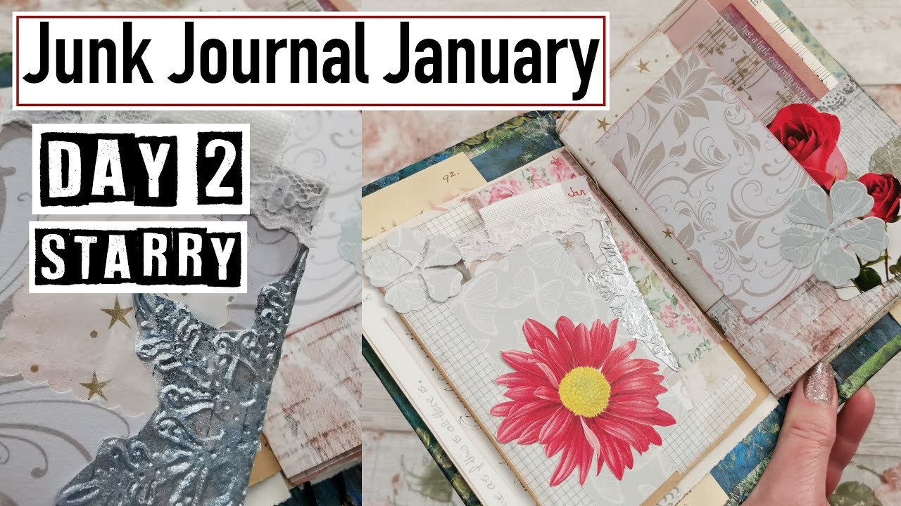 Junk Journal January: Day 2 Starry with a side order of overthinking.  #junkjournaljanuary 2023