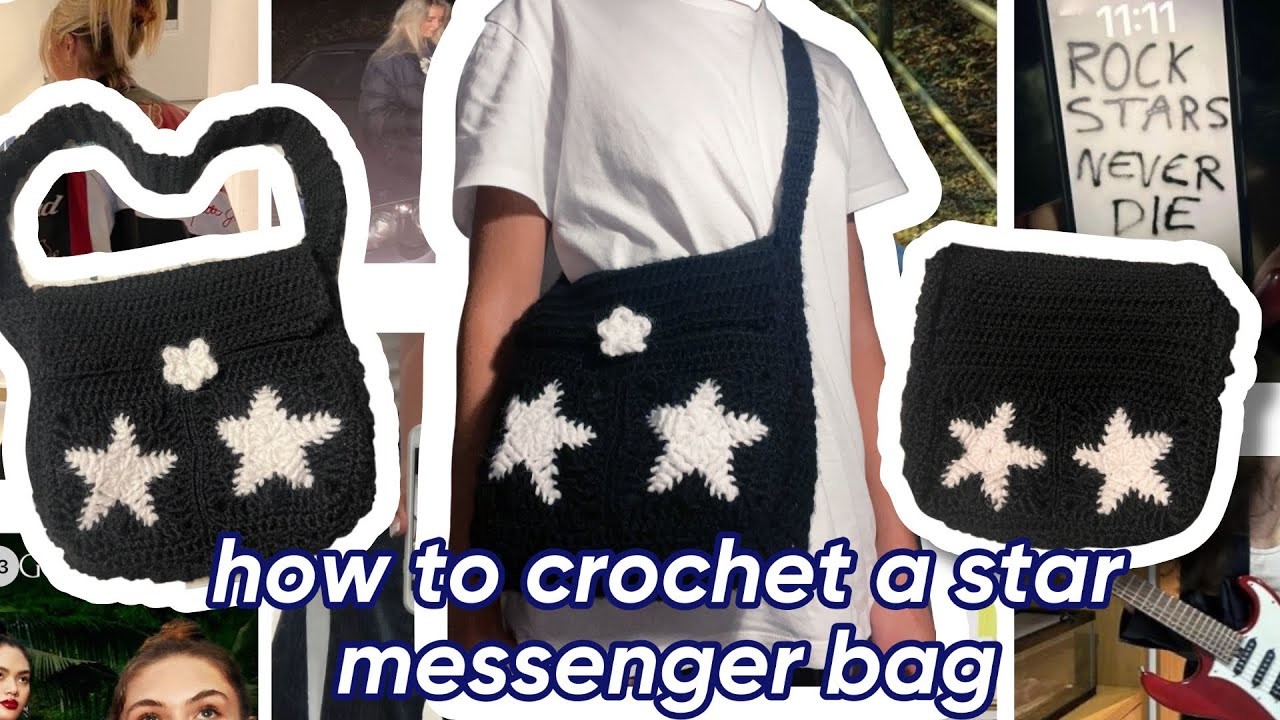 ☆ Messenger star crochet bag tutorial ☆ ????????????e