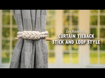 Rope curtain tieback- stick and loop style