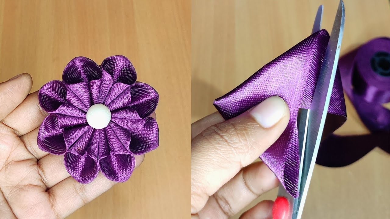 So CUTE! How to Make an ADORABLE Ribbon Flower in Just 4 Minutes!