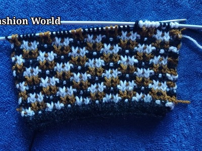Tri colours knitting design by SH Fashion World