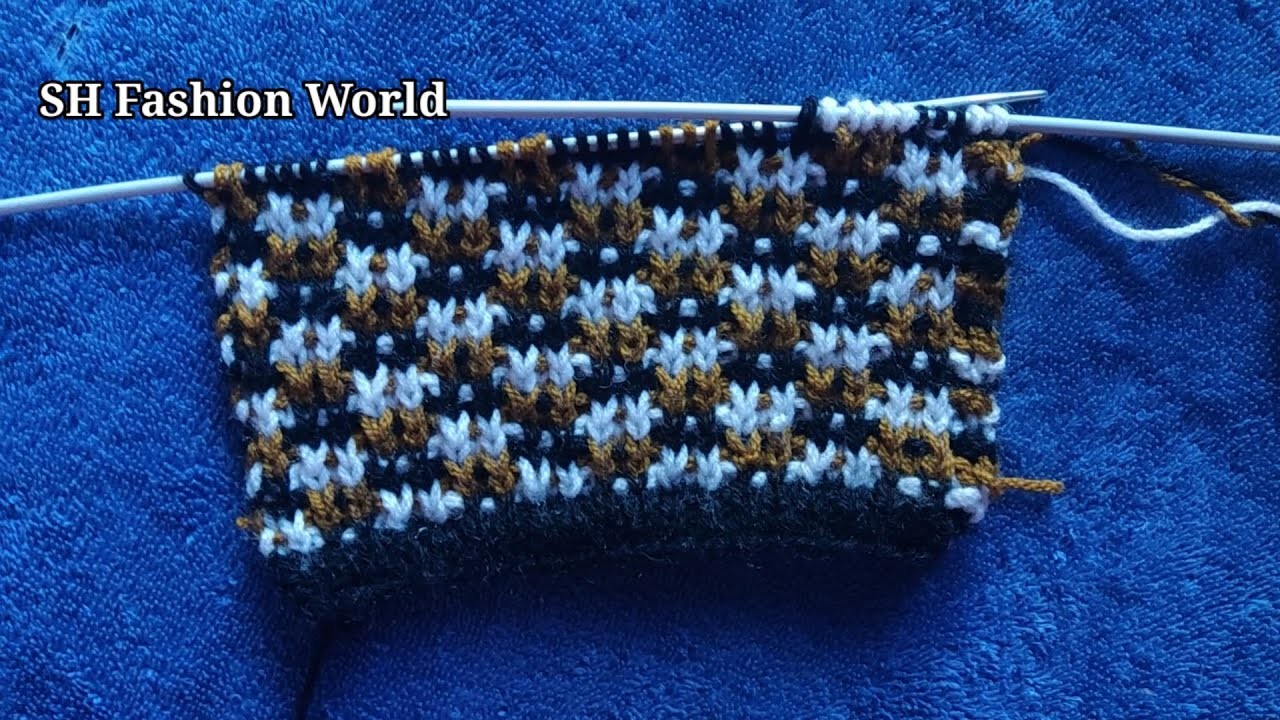 Tri colours knitting design by SH Fashion World