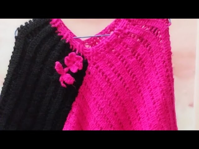 #tutorial poncho using two rectangles #knitting  #woollen  #ladieswear #crochet #poncho #designer