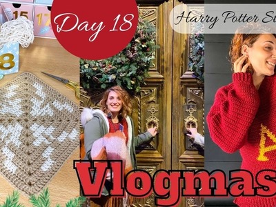 VLOGMAS Day 18 - Crochet Society Advent Calendar Day 18 Square | Harry Potter Studios Tour