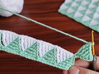 Wow!.  Super Easy, Crochet Very Beautiful eye catching Zigzag model.  -Tığ İşi Örgü Modeli.