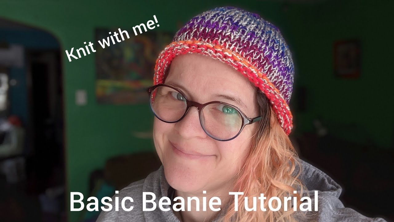 Basic Beanie with a Rolled Brim on Circular Needles | FREE TUTORIAL +  PATTERN