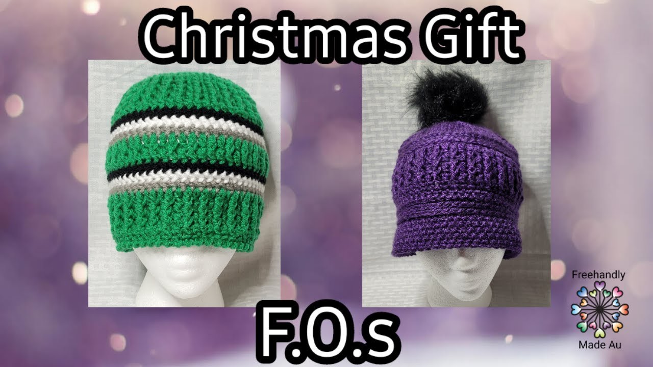 Christmas Crochet F.O.s | Dallas Stars Hockey Team Beanie | Purple Burst Of Kindness Winter Beanie