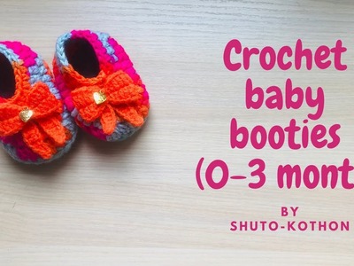 Crochet Baby Booties for 0-3 month (BEGINNER Friendly, EASY Tutorial) @shutokothon